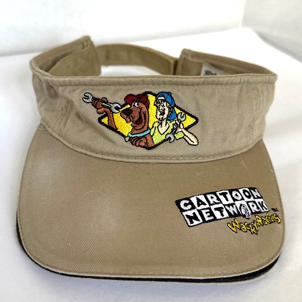 Vintage Cartoon Network Wacky Racing Scooby-Doo Visor Tan Racing Champions Y2K
